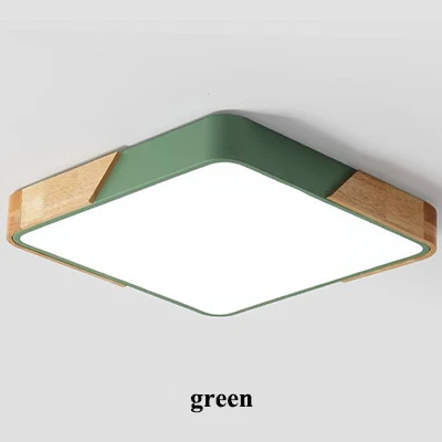green color Скандинавский квадратный Многоцветный Сплав светодиодный потолочный светильник s гостиная дуб Диммируемый светодиодный потолочный светильник спальня светодиодный потолочный светильник светильники - Цвет корпуса: green color