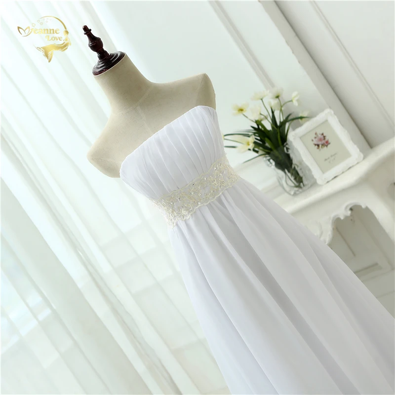 Без бретелек свадебное платье 2021 Империя костюм беременным женщинам Vestidos шифон