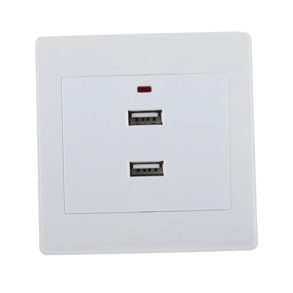 Электрическая настенная розетка с двумя USB портами зарядное устройство панель