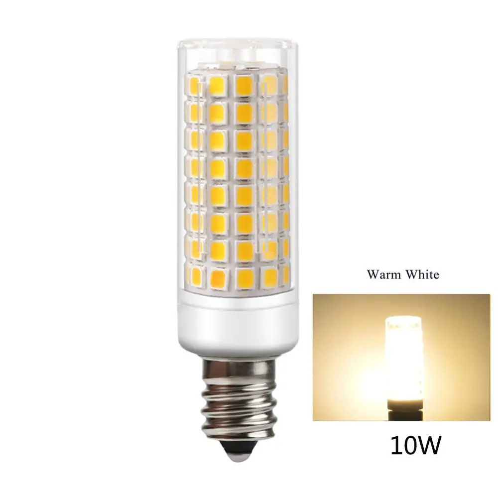 E12 Warm White Мини затемнения керамические светодиоды лампы G9 E11 E12 E14 BA15D E17 10 Вт AC 110 В США стандартная лампочка заменить галогенные для люстры - Испускаемый цвет: E12 Warm White