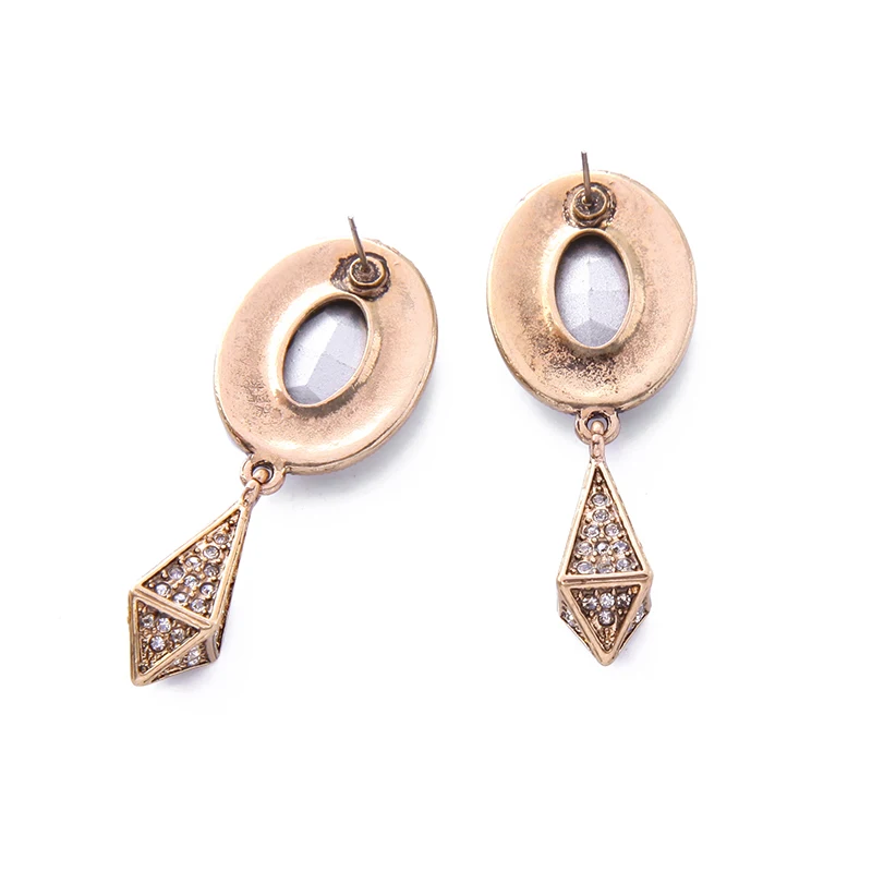 Новое Поступление Античное Золото Цвет Кристалл Падение Серьги Для Женщин