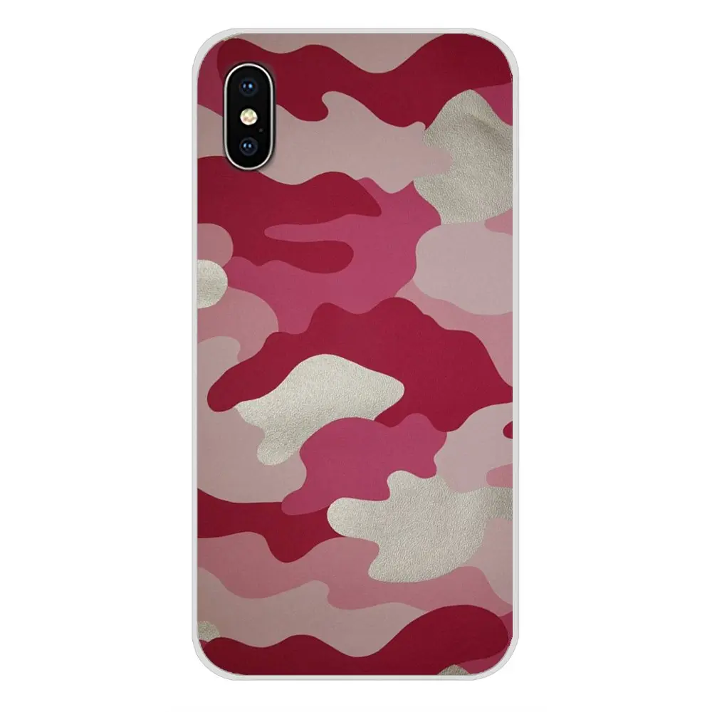 Розовый Армейский камуфляжный чехол для Apple iPhone X XR XS MAX 4 4S 5 5S 5C SE 6 6S 7 8 Plus ipod touch