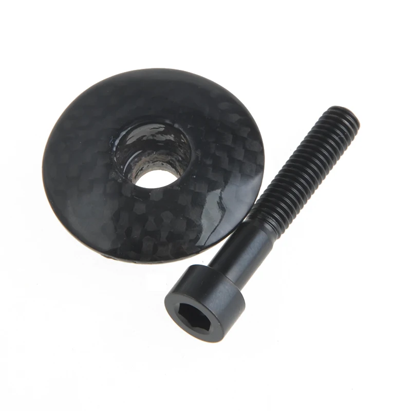 Gloss Black Toseek велосипед MTB углеродного волокна стволовых верхняя крышка Велоспорт гарнитура клякса M6x35mm - Цвет: Gloss Black