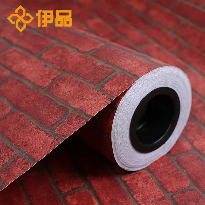 Новый Китайский Винтаж Имитация кирпича узор красный кирпич зеленый ПВХ обои