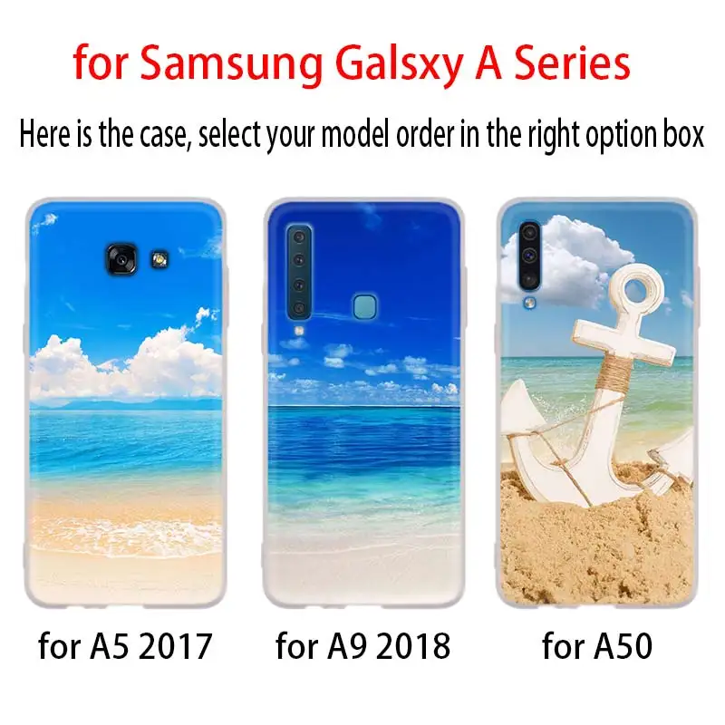 Прозрачный море голубое небо песчаный пляж чехол для Samsung Галактики