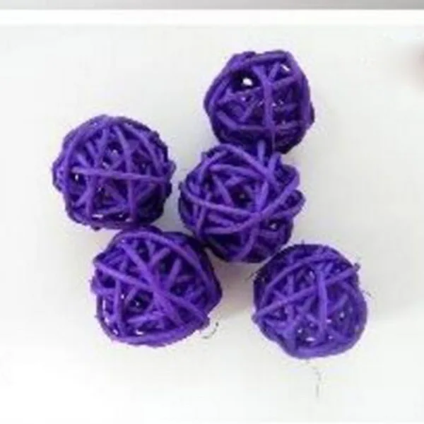 5 см многоцветные 10 шт. Ротанговые шарики DIY Сепак Мячи takraw домашние украшения и Рождество/День рождения/свадьба украшения детские игрушки - Цвет: Dark Purple