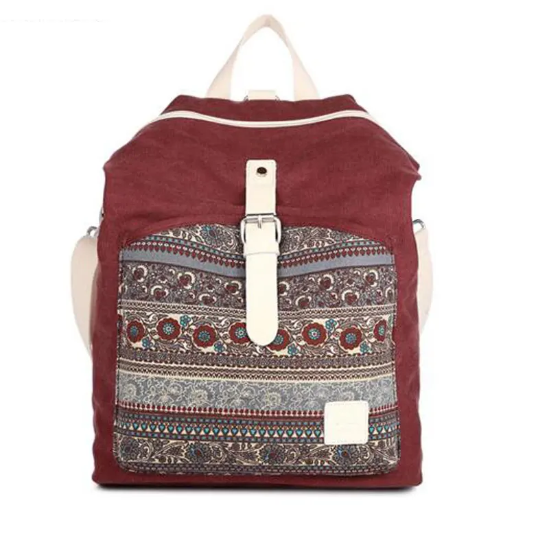 Женский этнический холщовый рюкзак в этническом стиле женская сумка через плечо