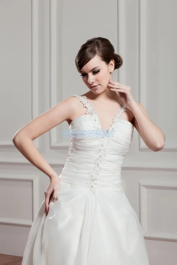 free shipping 2016 new design casual dress white train custom size/color for a holiday bridal gown glamour wedding dresses | Свадьбы и