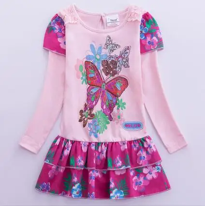 L191 pink Платье с длинными рукавами для девочек; сезон весна-осень; Новинка; платья для девочек 8 лет с вышивкой; одежда для детей; L191 - Цвет: L191 pink