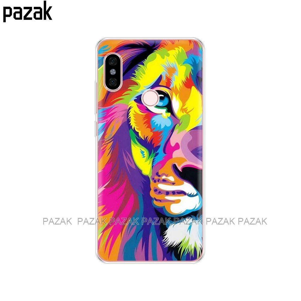 Силиконовый чехол для телефона Xiaomi redmi S2 Y2 6 5 2 3 3s 4 pro PLUS note 4X 4A 5A 6A Тигр Лев