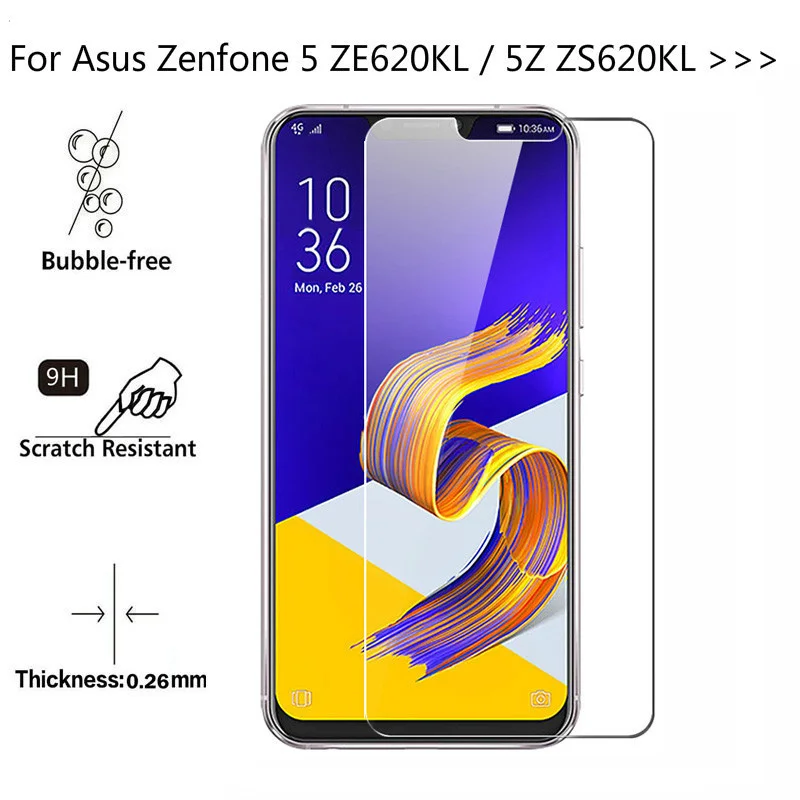 2 шт. закаленное стекло Asus ZenFone 5Z ZS620KL / Zenfone 5 2018 ZE620KL ASUS_X00QD защита экрана 9H Премиум