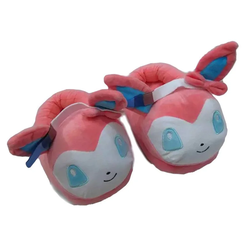 C 30 см 11 стиль аниме мультфильм пикачу Eevee Umbreon Sylveon Mudkip плюшевые домашние шлепанцы для взрослых домашняя зимняя обувь мягкие игрушки - Цвет: C