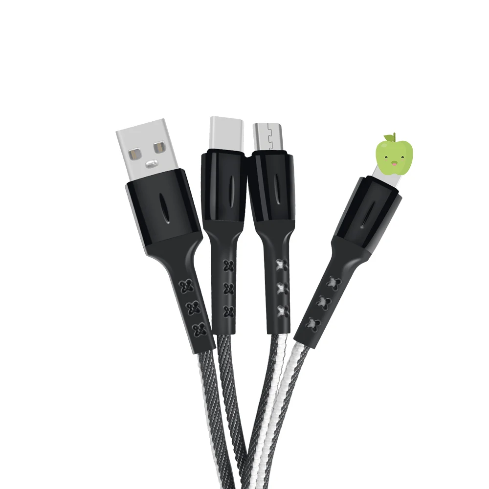 FBYEG 3 в 1 USB кабель брелок короткий Micro usb type C мульти зарядное устройство кабель для Xiaomi huawei iPhone Быстрая зарядка