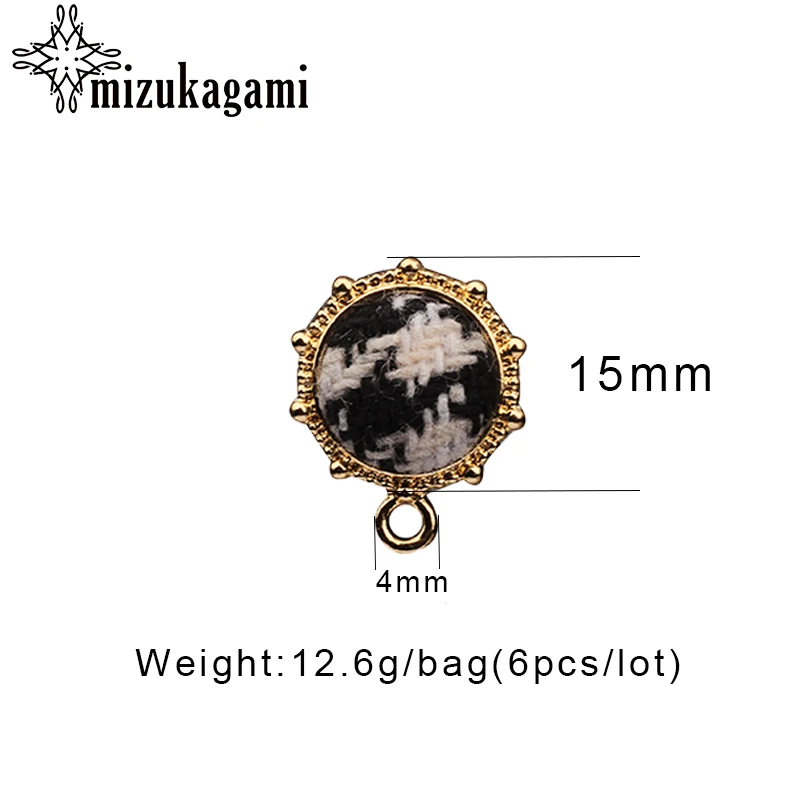 15mm 6pcs/lot Cotton Stud Earrings Gold Side Round Sun Shape 4 Colour For DIY Sweet Jewelry Accessories | Украшения и аксессуары
