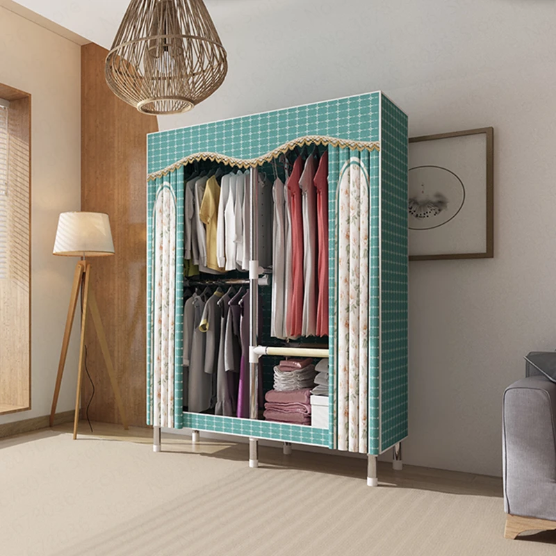 

Cloth Wardrobe Steel Pipe Thicken Reinforcement Storage Cloth Wardrobe Economy Steel Rack Hanging Wardrobe