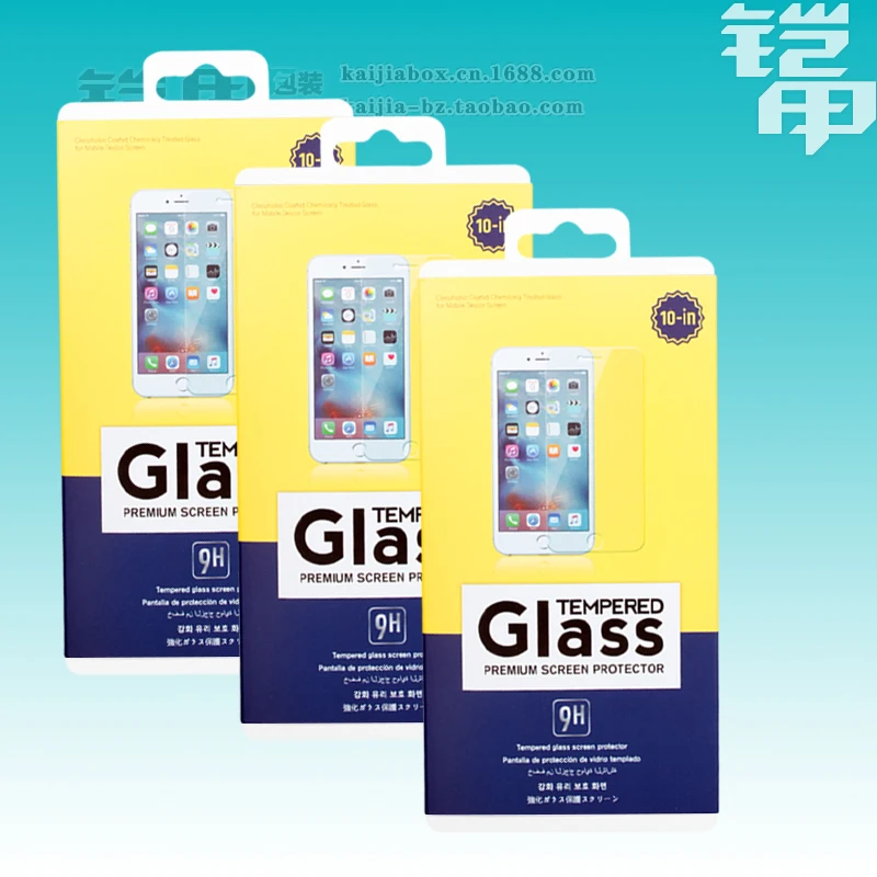 PC пластиковая коробка с красочными картон для закаленное Стекло Экран протектор