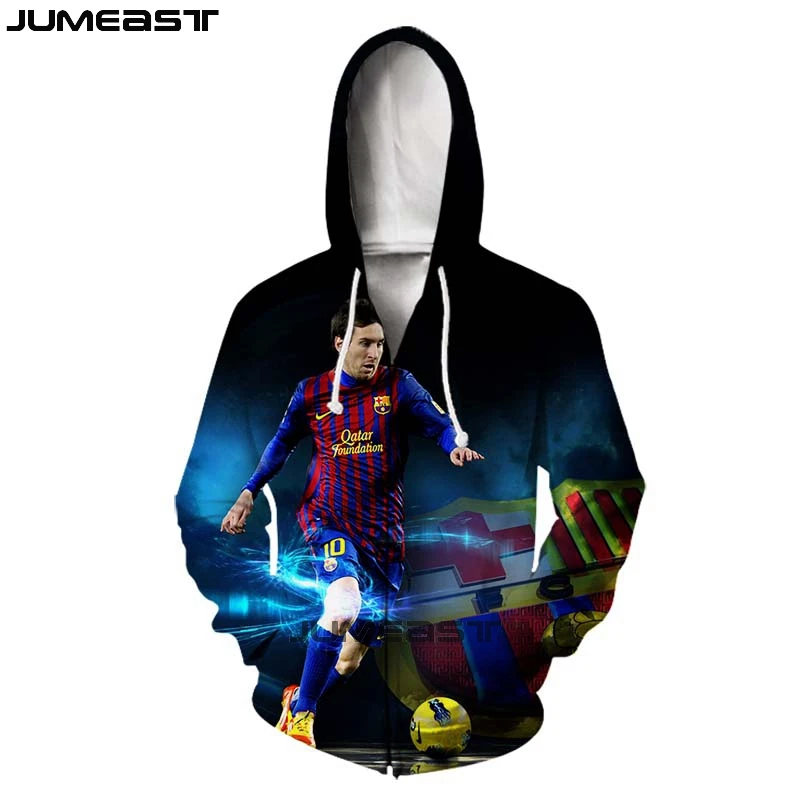 Бренд Jumeast для мужчин/для женщин с 3D принтом Футбольная звезда Лионель Месси куртка с длинными рукавами спортивный пуловер модные весенние толстовки на молнии - Цвет: 08