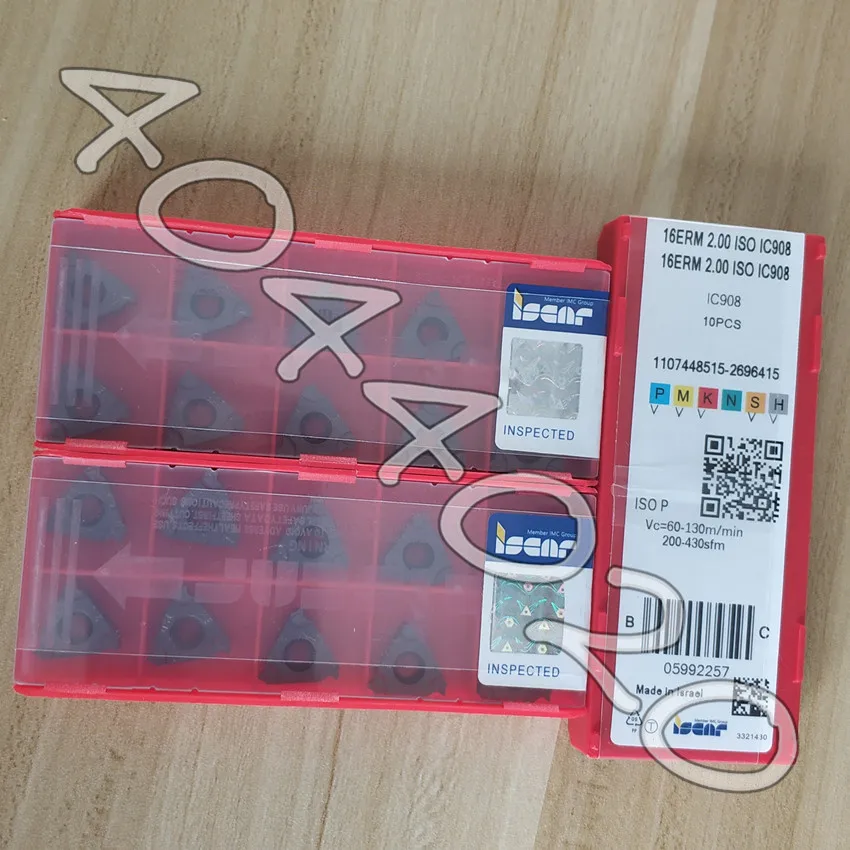

16ERM2.00ISO IC908 10pcs ISCAR carbide inserts CNC thread insert