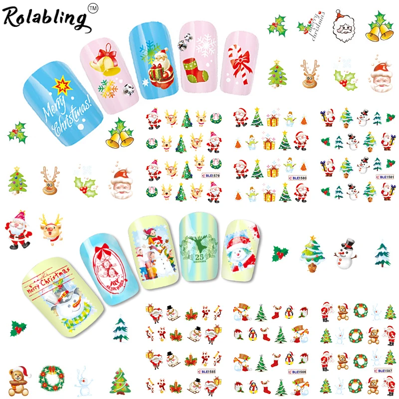 Nail Art Stickers Christmas Snow Water Transfer Decals Decoration For Design | Красота и здоровье