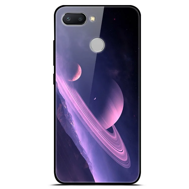 34 Чехол из закаленного стекла для Xiaomi Redmi 6, чехол с изображением планеты космоса, стеклянный чехол на заднюю панель для Xiaomi Redmi 7, 6, A, 7A, 6A, чехол для телефона Redmi6 - Цвет: 34