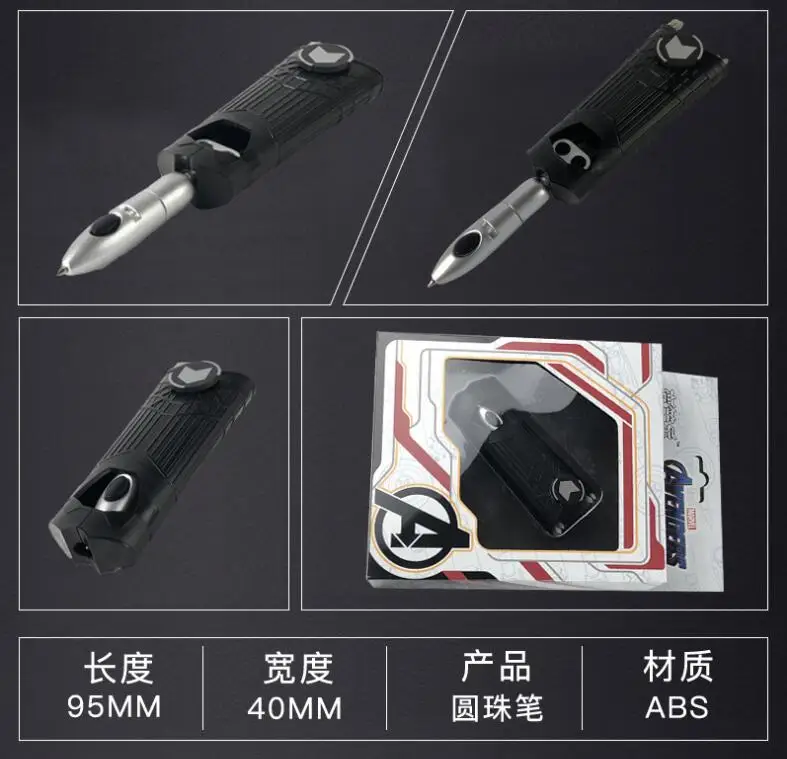 Avengers: Endgame Adjustable Ballpoint Pen Write Captain America Hawkeye IronMan Tony Stark Cosplay Prop Toy Students Gift