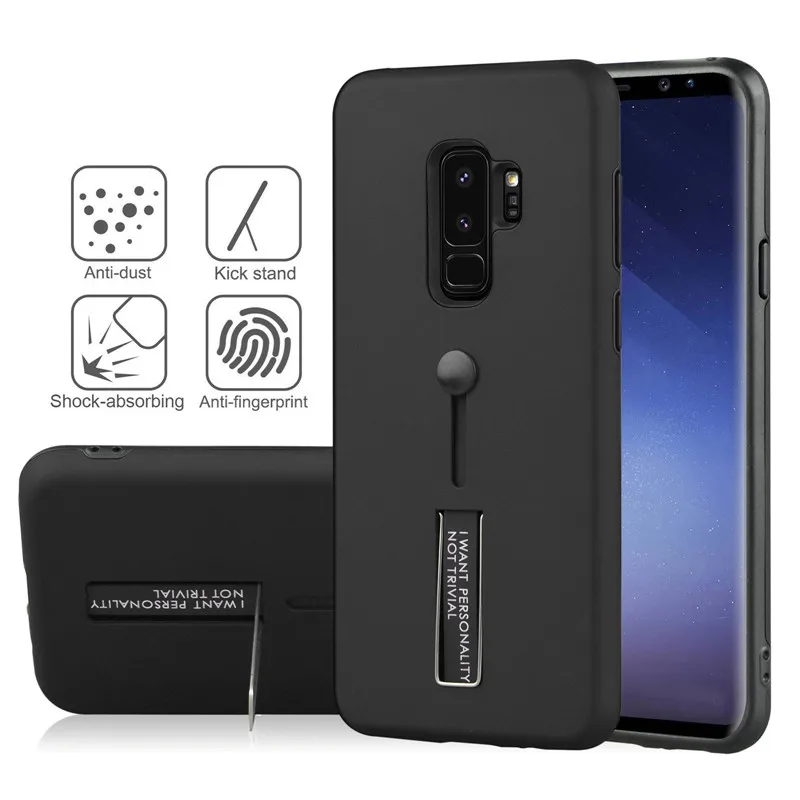 Модный мягкий держатель Чехол из ТПУ для Samsung Galaxy S9 + Plus жесткие чехлы подставка