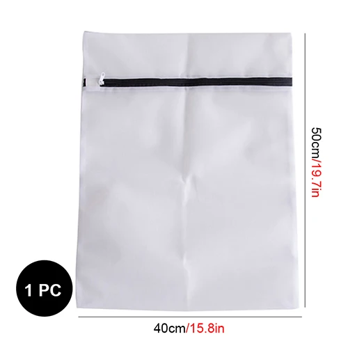 40x50 White Сетчатые мешки для стирки, плотные прочные нижнее белье, бюстгальтер и носки, Защитная сумка для стирки, дорожная сумка для хранения одежды на молнии - Цвет: 40x50 White