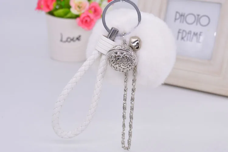 Ручная работа роскошный пушистый помпон из кроличьего меха брелок для женской