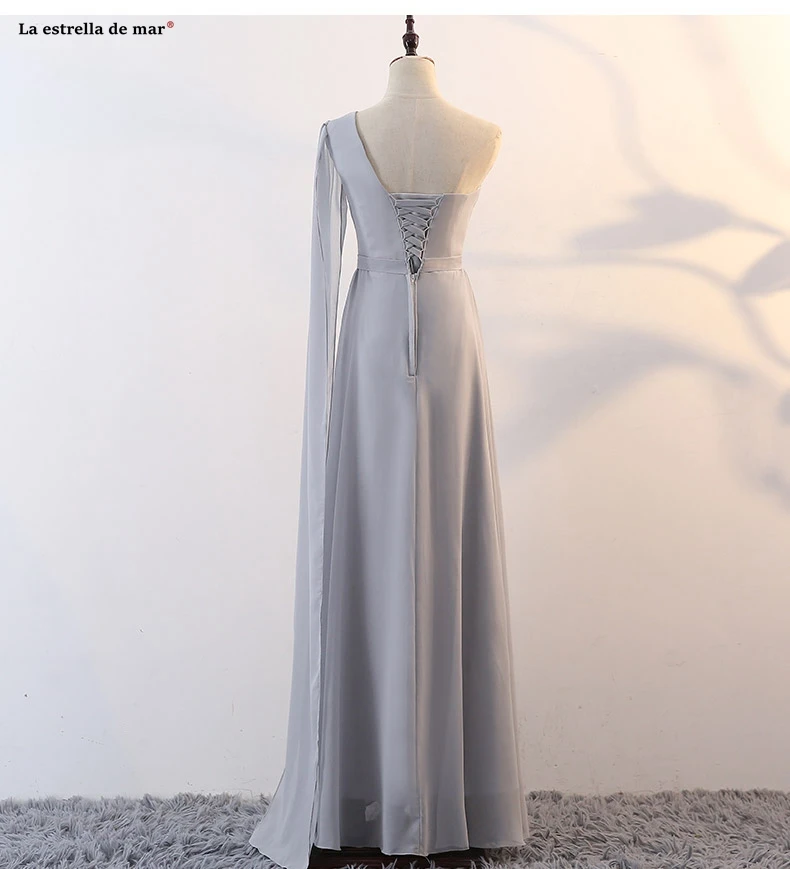 Vestidos de festa vestido longo para casamento новые шифоновые 6 стильные розовые платья серого цвета для подружек невесты Дешевые Свадебные платья для гостей