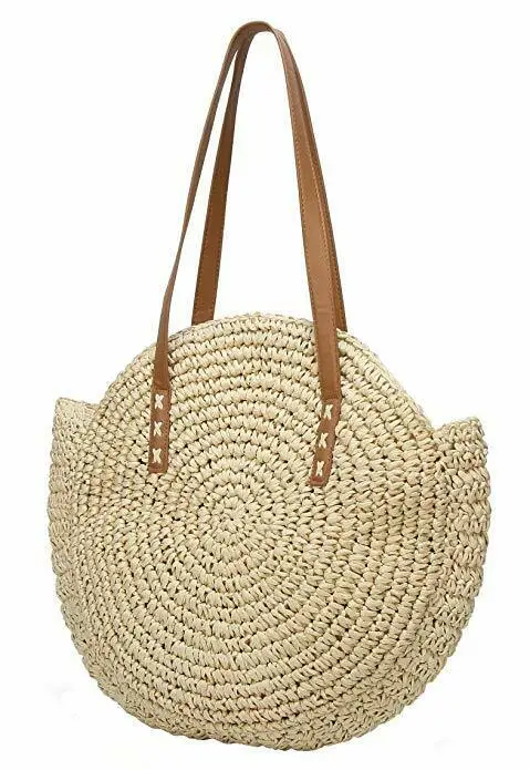 Повседневная пляжная плетеная солома сумки из ротанга корзина сумка через плечо