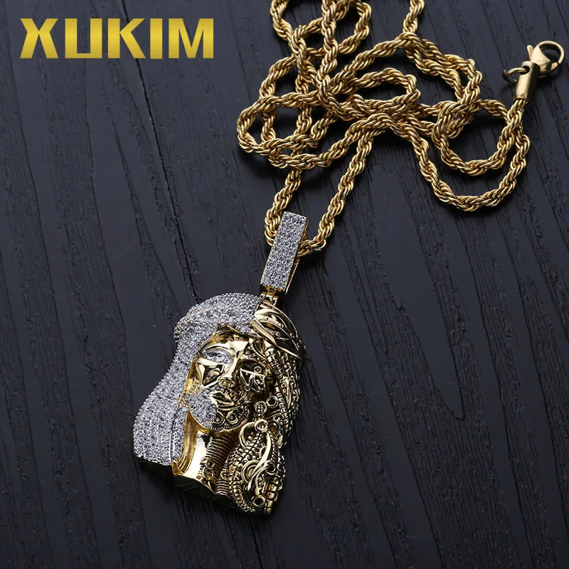 Xukim ювелирные изделия серебряный цвет золотой AAA кубический цирконий религиозный