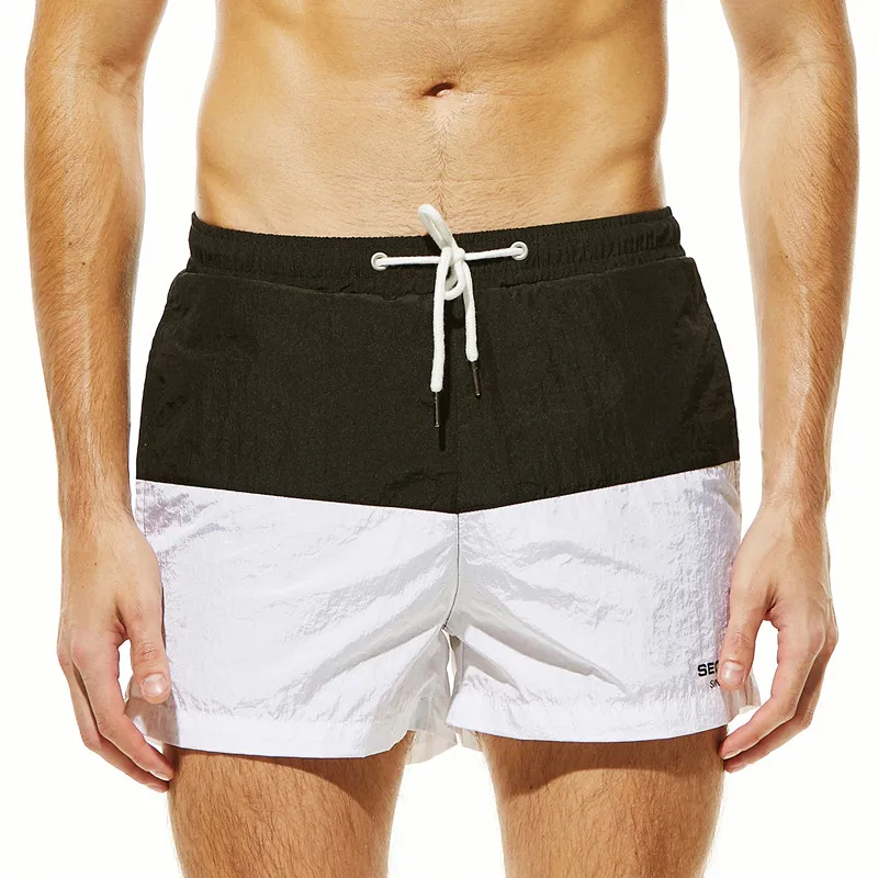 New SEOBEAN men's Beach Shorts Quick Drying male fashion Shorts out door swimwear