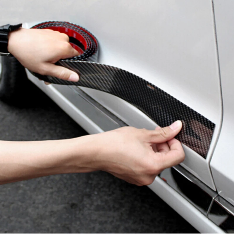 Автомобильные наклейки из углеродного волокна резиновый стайлинг протектор