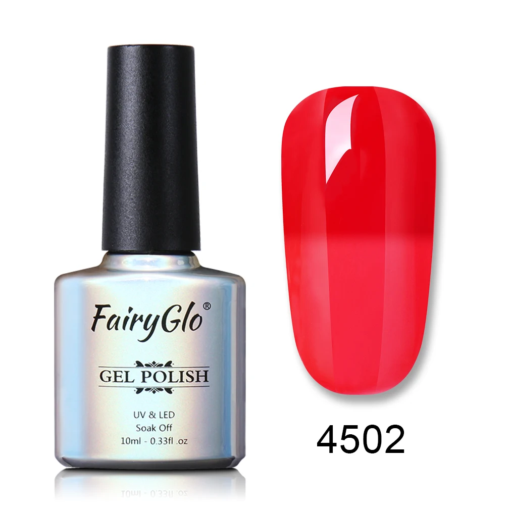 4502 FairyGlo 10 мл винно-красный температурный гель для ногтей УФ светодиодный Гель-лак для ногтей зимний стиль Гель-лак Гибридный лаковый штамп - Цвет: 4502