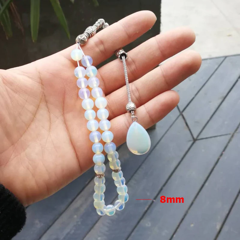 Tasbih мужской браслет с опаловым камнем 33 66 99 бусин 8 августа мусульманский день