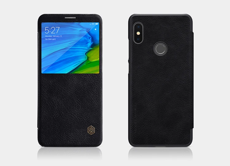 Для Xiaomi redmi note 5 pro чехол Xiaomi redmi note 5 Флип кожаный чехол Nillkin бизнес из ПУ для задней крышки Чехлы для мобильных телефонов - Цвет: Черный