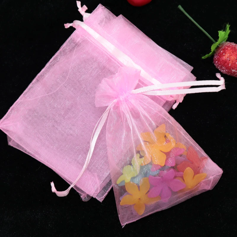 Wholesale 200pcs/lot,Drawable Pink Large Organza Bags 30x40 cm, Favor Wedding Gift Packing Bags,Packaging Jewelry Pouches