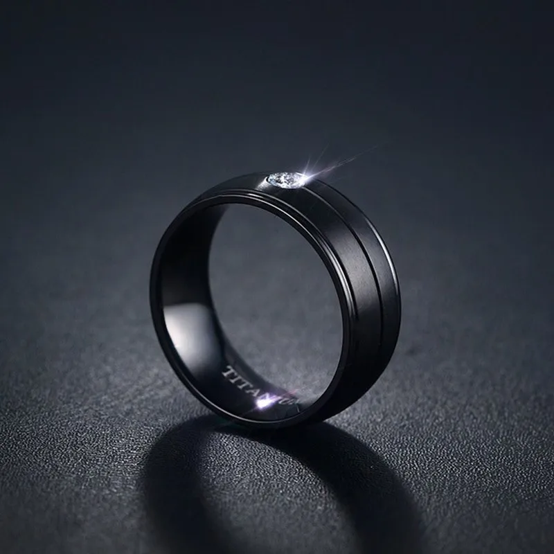 Обручальные кольца из чистого титана для мужчин 8 мм ширина США Размер 9 10 11 12 |