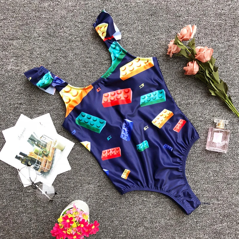 Белый Холтер оборка цельный купальник купальный костюм мороженое блок женский с