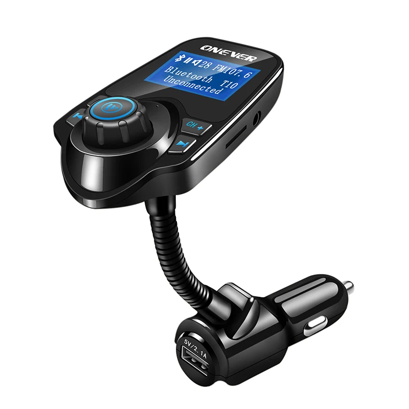 Черный ONEVER fm-передатчик Беспроводной Bluetooth FM модулятор громкой связи car kit MP3 аудио плеер USB Автомобильное Зарядное устройство с ЖК-дисплей Дисплей - Название цвета: Черный