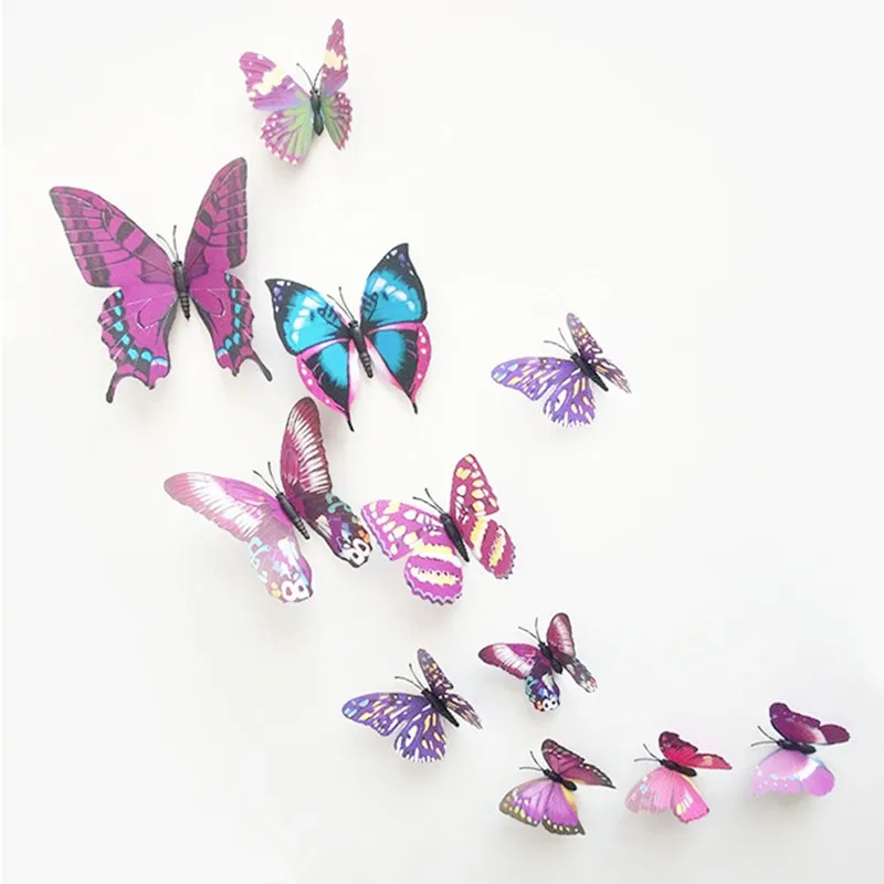 3D Butterfly Sticker Waterproof For Home Decor Metope Decoration Fridge Garden Photograph Grill Door Office Living Room Kitchen | Дом и сад