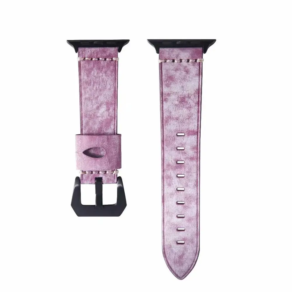 Для Apple Watch band 38/40 42/44 кожаный ремешок сменный Браслет для iwatch ремешок серии 1 2 3 4 серия 5 - Цвет ремешка: purple