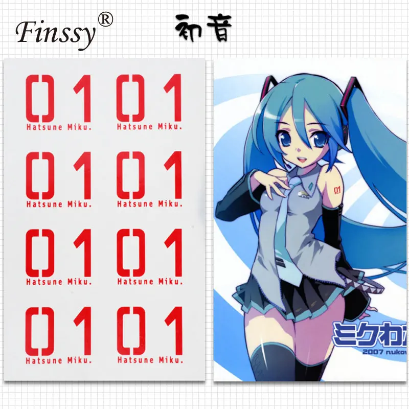 Hatsune Miku Anime Hatsune D.VA Sasuke Luka Zombie Scar Cosplay Tattoo Trafalgar Law Nami Sticker Gaara Sasuke Fairy Tail Tattoo - Color: Hatsune Miku