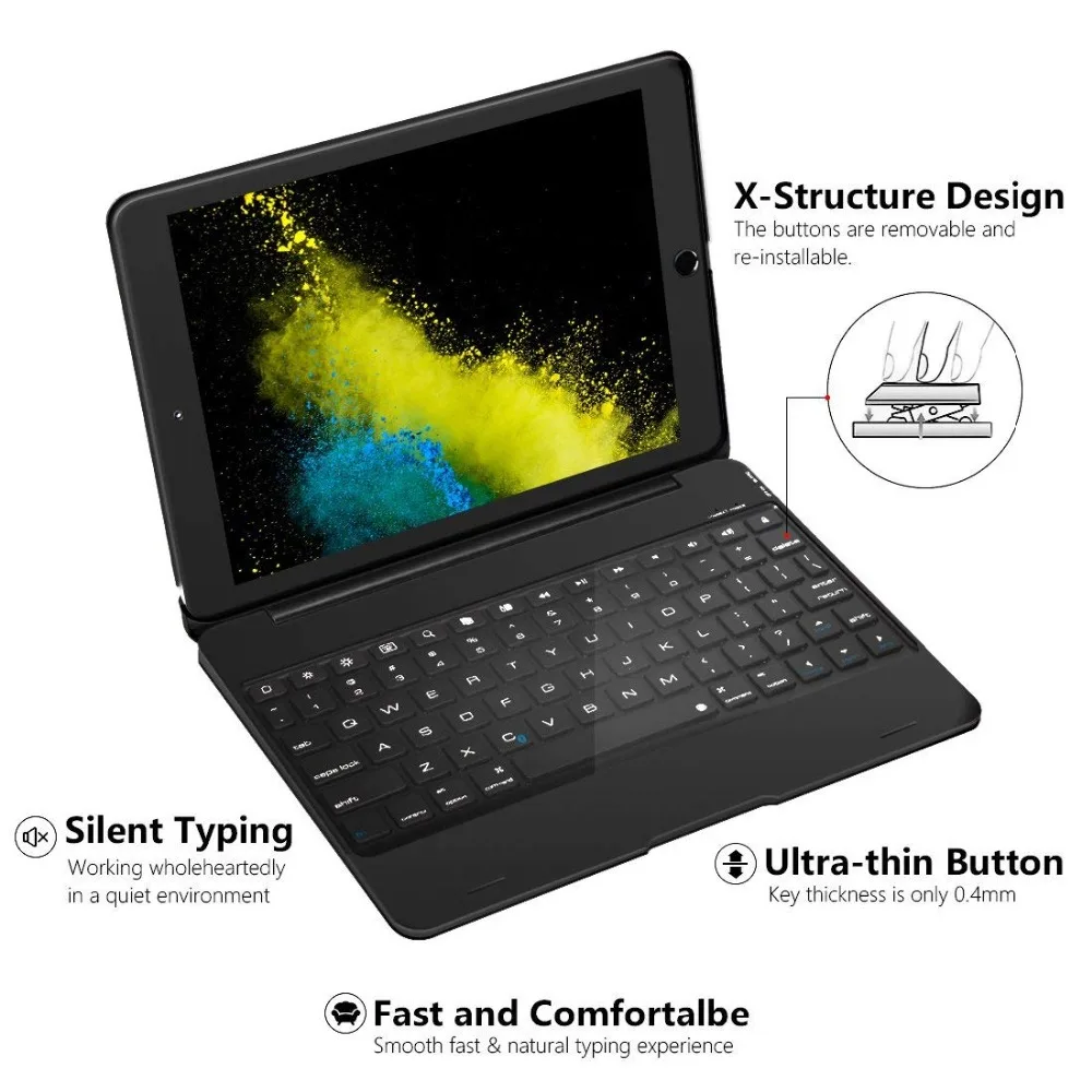 Bluetooth беспроводная клавиатура чехол для Apple 2017 и 2018 Новый IPad Pro 9 7/iPad Air 1/2 складная
