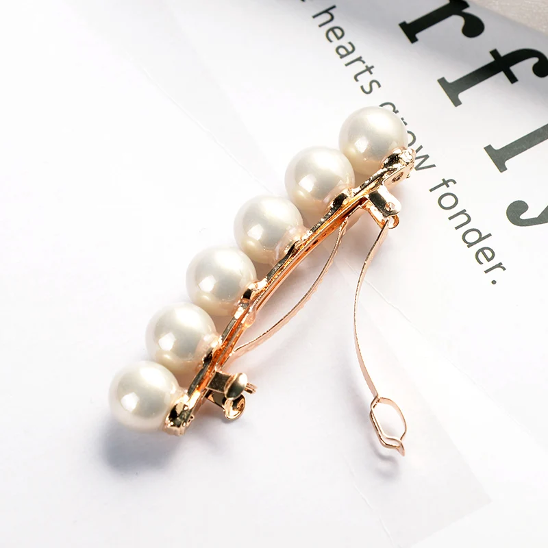 Простая элегантная заколка для волос EASYA с искусственным жемчугом модная
