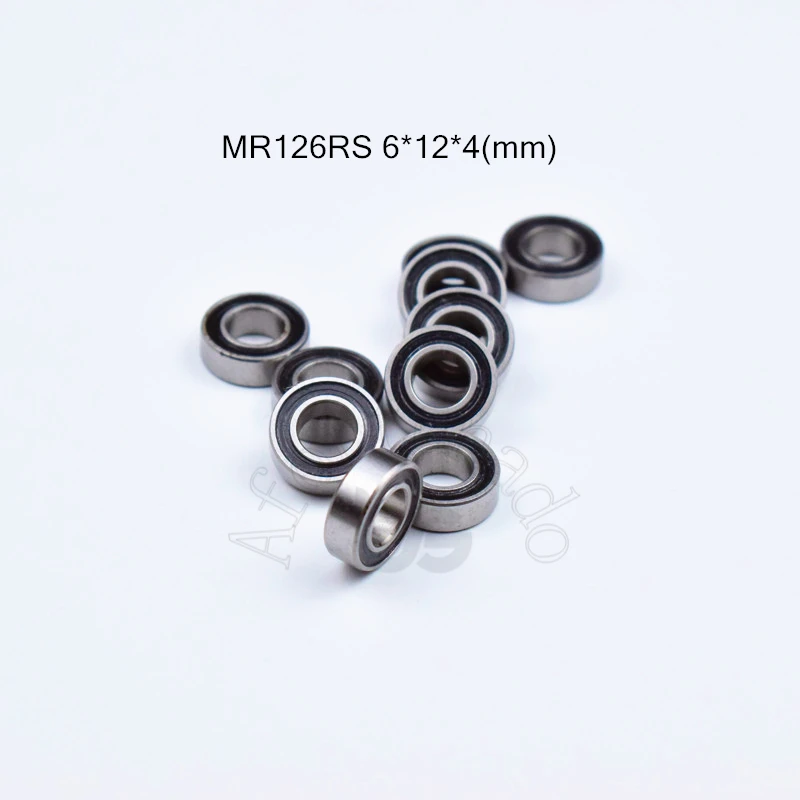Bearing 10pcs MR126RS 6*12*4(mm) free shipping chrome steel rubber Sealed High speed Mechanical equipment parts