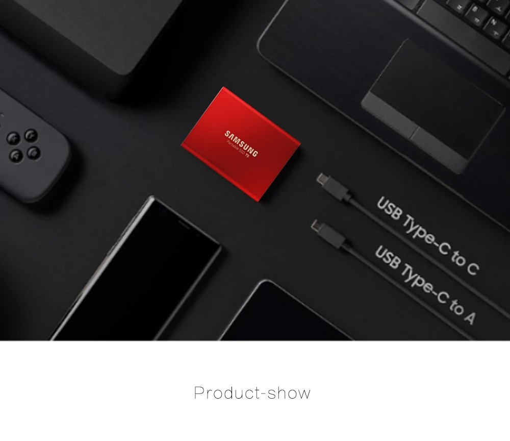 Samsung Портативный SSD T5 250 ГБ 500 1 ТБ внешний твердотельный накопитель HD Жесткий диск 2," USB 3,1 Gen2(10 Гбит/с) для ноутбука, настольного компьютера