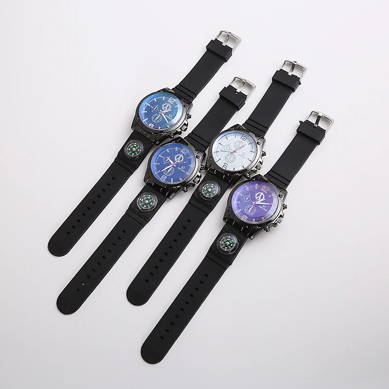 Мужские кварцевые часы с большим циферблатом армейские военные резиновые