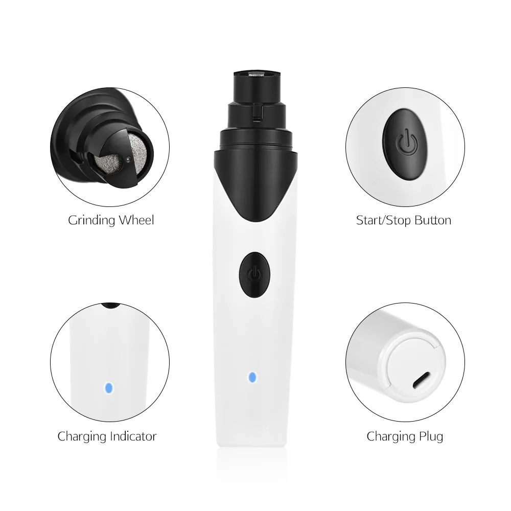 Перезаряжаемые Собака ногтей измельчители зарядка через usb Pet кусачки для тихий