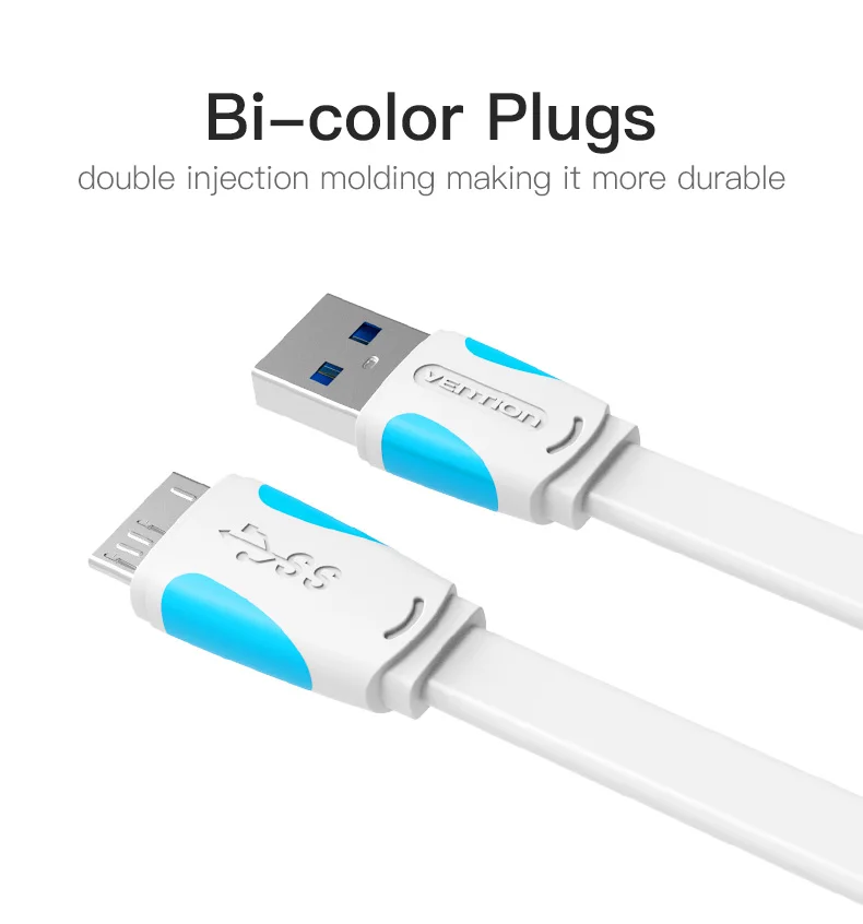 Vention кабель Micro USB 3,0 2 м 0,5 м быстрое зарядное устройство USB кабель синхронизации данных USB 3,0 кабель для мобильного телефона для samsung S5 жесткий диск